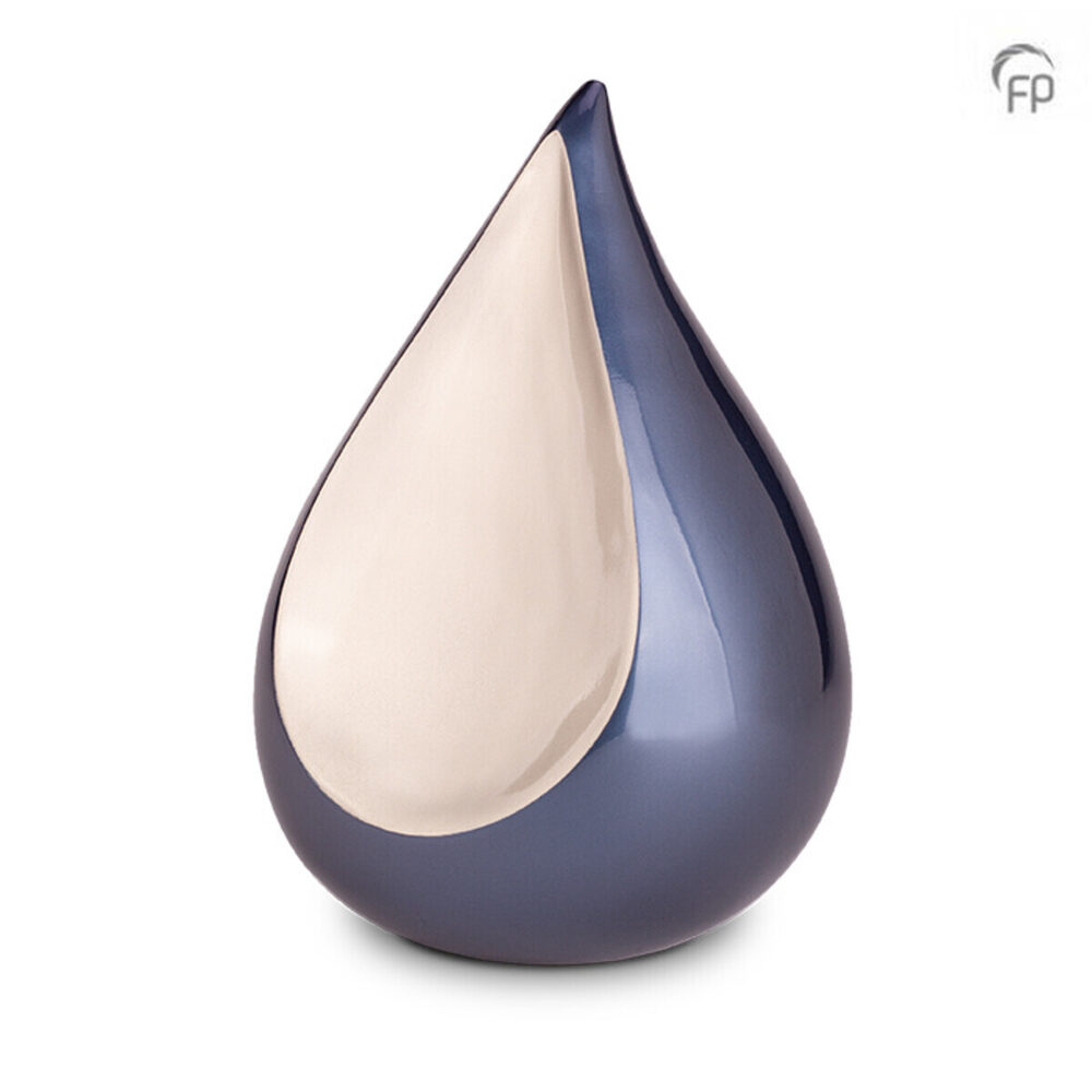 Teardrop, metalen urn met zachte vormen